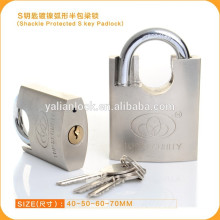 Nickle Plated Arc Type Shackle Protected S Key Padlock